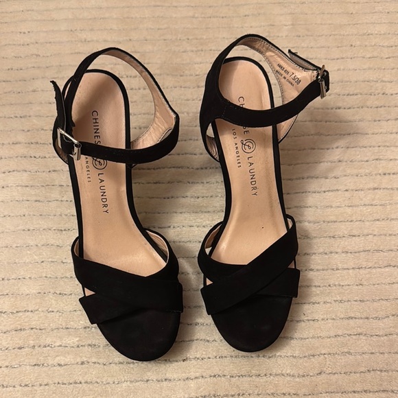 Chinese Laundry Shoes - Chinese Laundry Black Heels with Crossed Straps